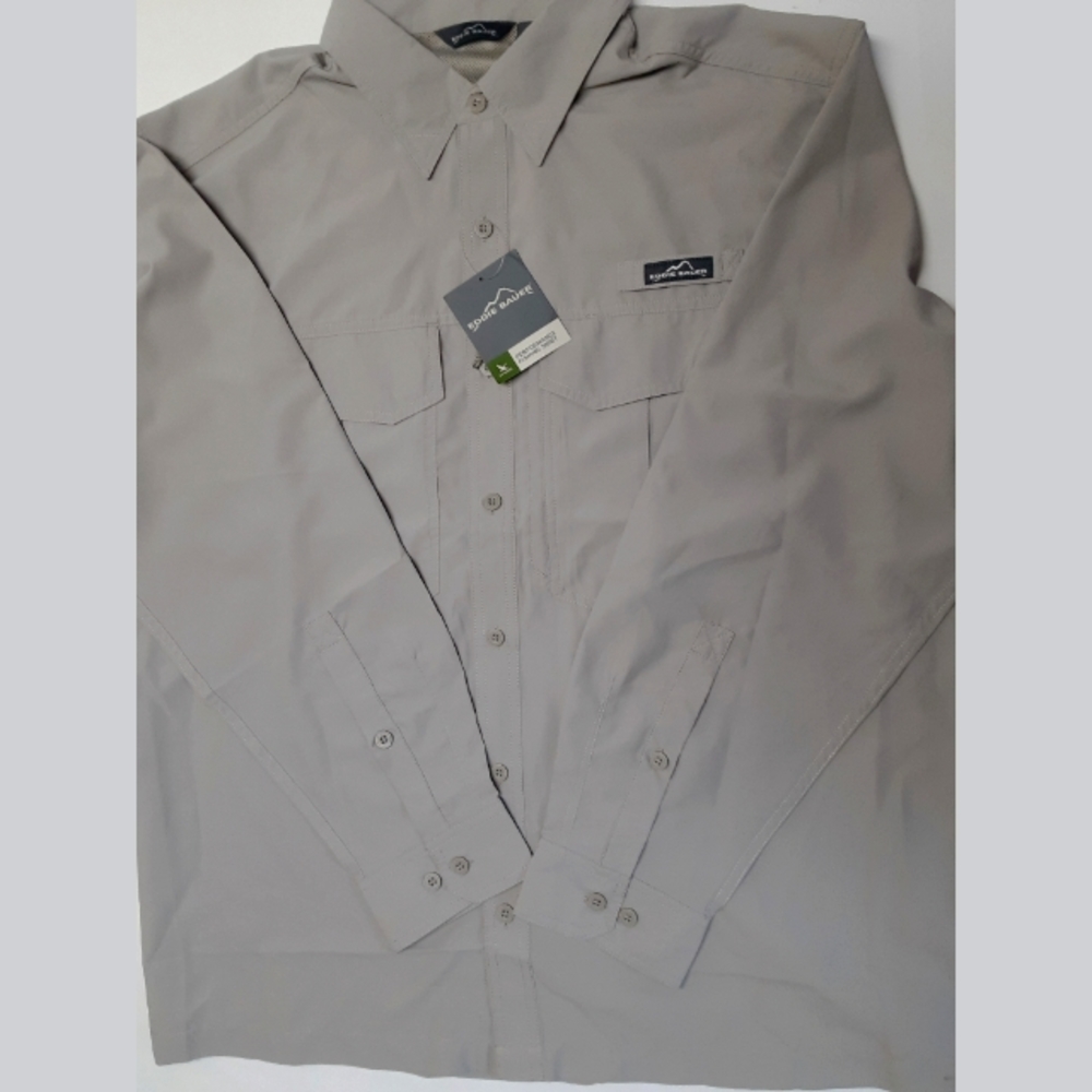 Eddie Bauer Long Sleeve Performance Fishing Shirt Size XL